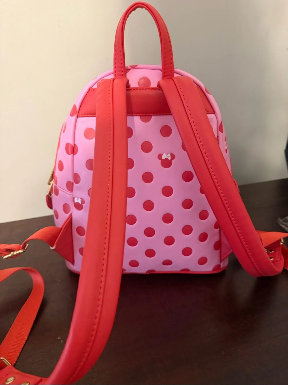Loungefly Pink and Red Minnie Polka Dot Backpack